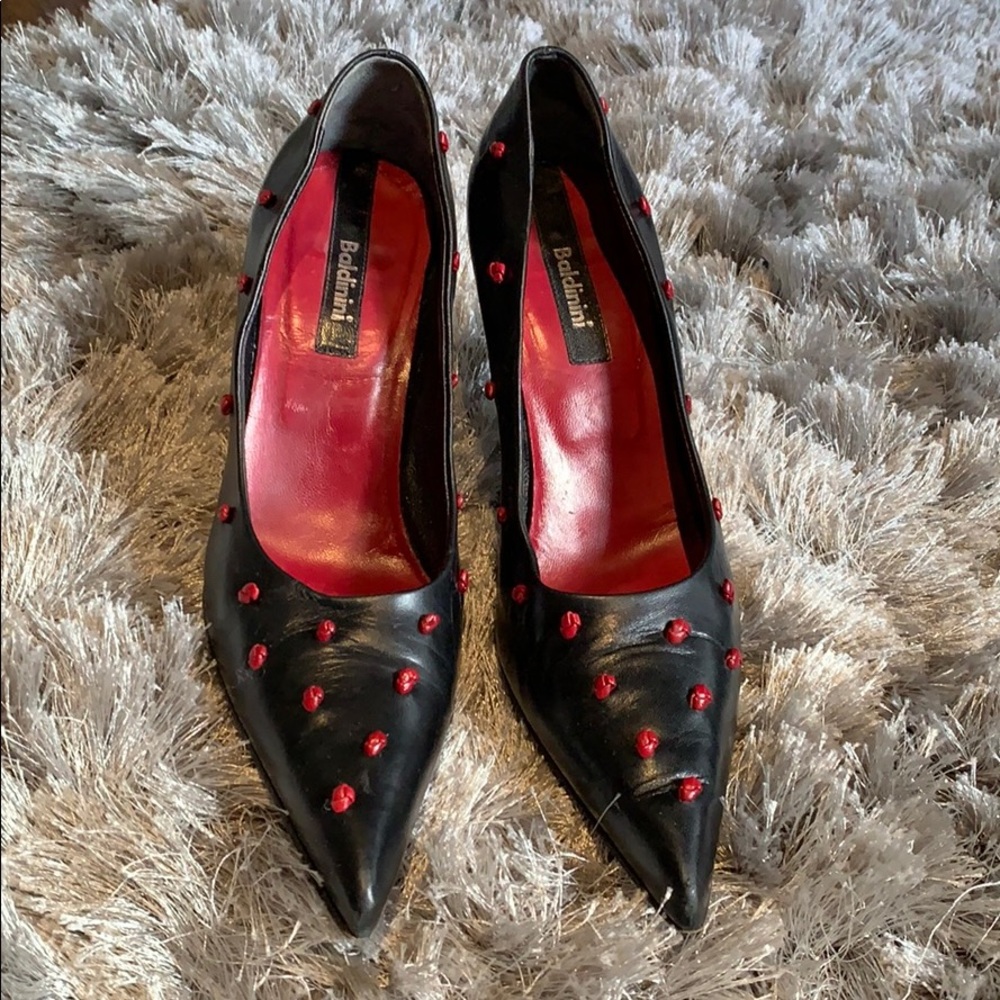 Baldinini black leather shoes size 39